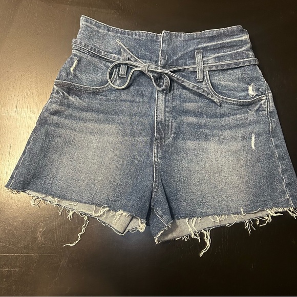 Kut from the Kloth Pants - Kut from the Kloth Light Blue Tie-Belt Jean Shorts